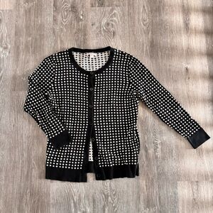 Merona Black and White Polka Dot Button Cardigan